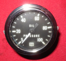 Vintage Stewart Warner 2 18 0-100 Psi 12 White Needle Mech. Oil Pressure Gage