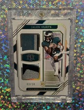 2020 Jalen Hurts National Treasures Holo Gold Rookie RC Dual Patch /10 Eagles