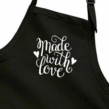 Apron Kitchen Cooking Barking Grilling Home Chef Gift Quotes made with love