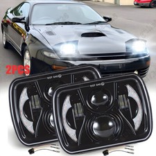 Pair 7x6'' 5x7 LED Headlights DRL For Toyota Celica 1982 -1993 MR2 Tacoma Tercel