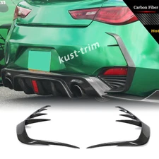 dry Real Carbon Rear Bumper Canard Fins Splitters for Infiniti Q60 Q60S 2016-20