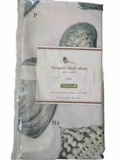 Pottery Barn Freeport Shell Euro Pillow Sham Seashells Beach Organic Cotton New