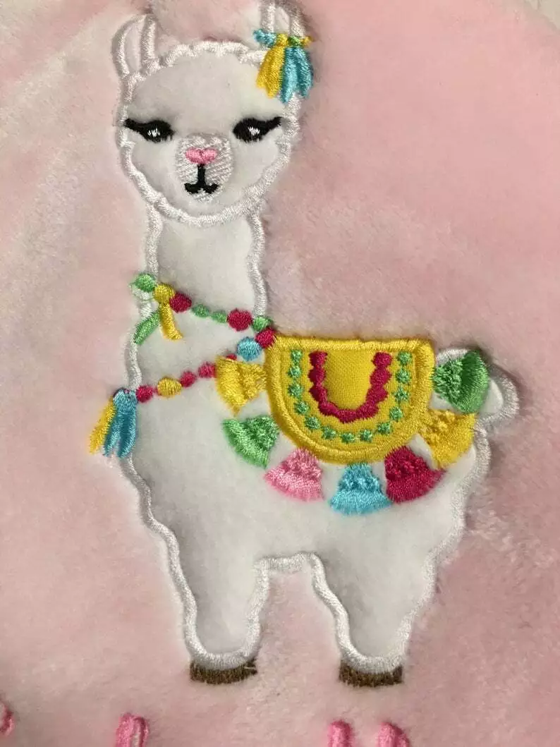 Personalized llama baby blanket sale