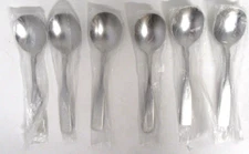 6Pack Set Spoons ROUND Stainless Steel BOUILLON SPOON for Soup Rice Table Dinner