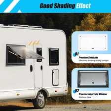 900mm* 500mm RV Caravan Camper Hinged Push-Out Window Ventilation Hatch Motor US
