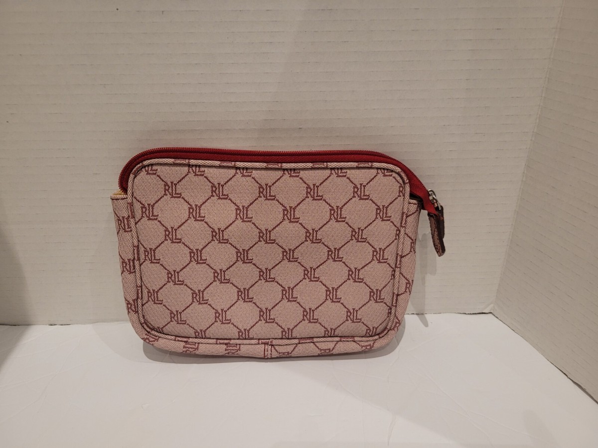 Lauren Ralph Vintage LRL Makeup Bag Signature Multi Logo Zip - Main Image