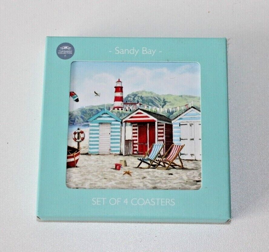 Set of 8 Sandy Bay Coastal Seaside Design 4 Placemats & 4 Coasters eBay