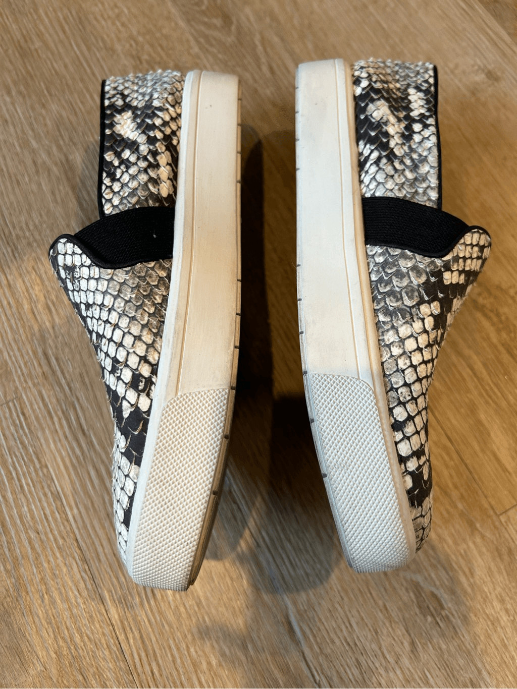 Vince python snake embossed slip on sneakers blac… - image 4