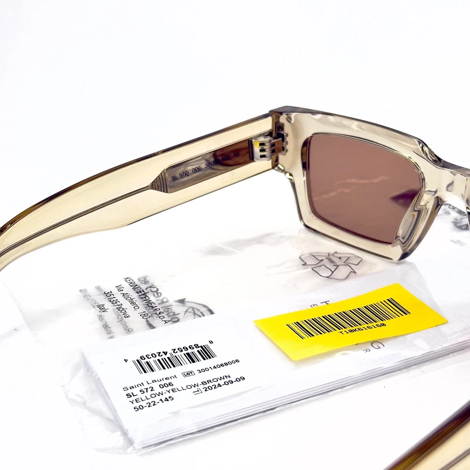 Gafas de sol unisex SAINT LAURENT Naked Wirecore SL 572 SL572 006 cristal amarillo Foto 2 de 4
