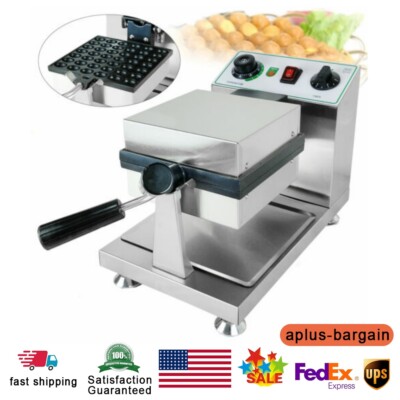 Commercial Waffle Maker Machine Stainless Electric Bubble Egg Cake Maker 1200W