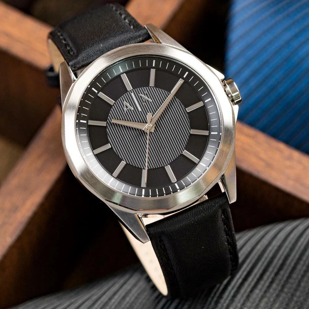 Armani Exchange AX2621 Black Dial Black Leather Strap Quartz