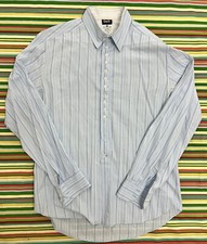 Dolce & Gabanna Mens Blue White Stripped Button Down Shirt Size 38/52
