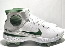 NIKE REACT ALPHA HUARACHE ELITE 3 MID MCS GREEN WHITE CLEATS CZ5648-100 sz 12.5