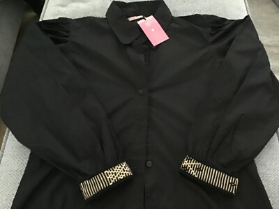 Sorelle Paradiso Blouse Size M Black with beautiful cuff details