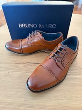 Bruno Marc Boy's Prince-K Classic Oxfords Dress Shoes Brown Size 3 - NEW
