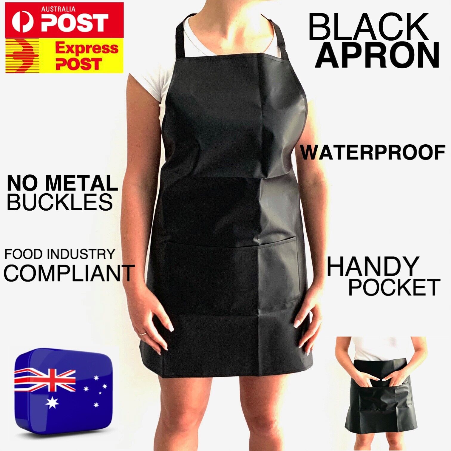 WATERPROOF APRON Ranking TOP16 WASHABLE PVC BLACK POCKE BIB KITCHEN Brand Cheap Sale Venue RESTAURANT