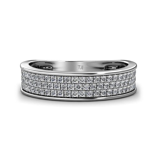 Diamond Men Band 1.16 ct tw in 10K White Gold - Picture 3 of 4