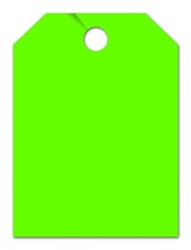 Blank Car Mirror Hang Tags - Fluorescent Green 50 per Pack  Blank 
