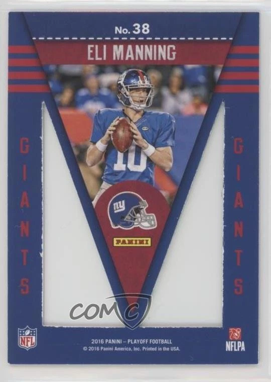 2016 Panini Playoff Pennants Eli Manning #38 - Image 2 of 2