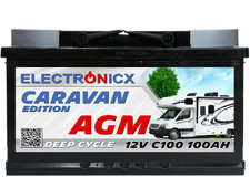 Electronicx Caravan Edition-2 Batteria AGM 100 AH 12V Camper Barca Alimentazione