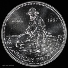 1987 Engelhard Prospector Key Date 1 oz .999 Fine Silver Round Fresh from Rolls