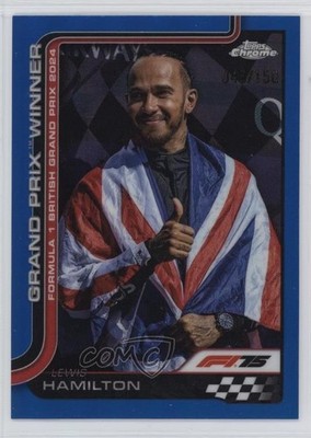 2025 Chrome Formula 1 Grand Prix Winners Blue Refractor /150 Lewis Hamilton 0z95