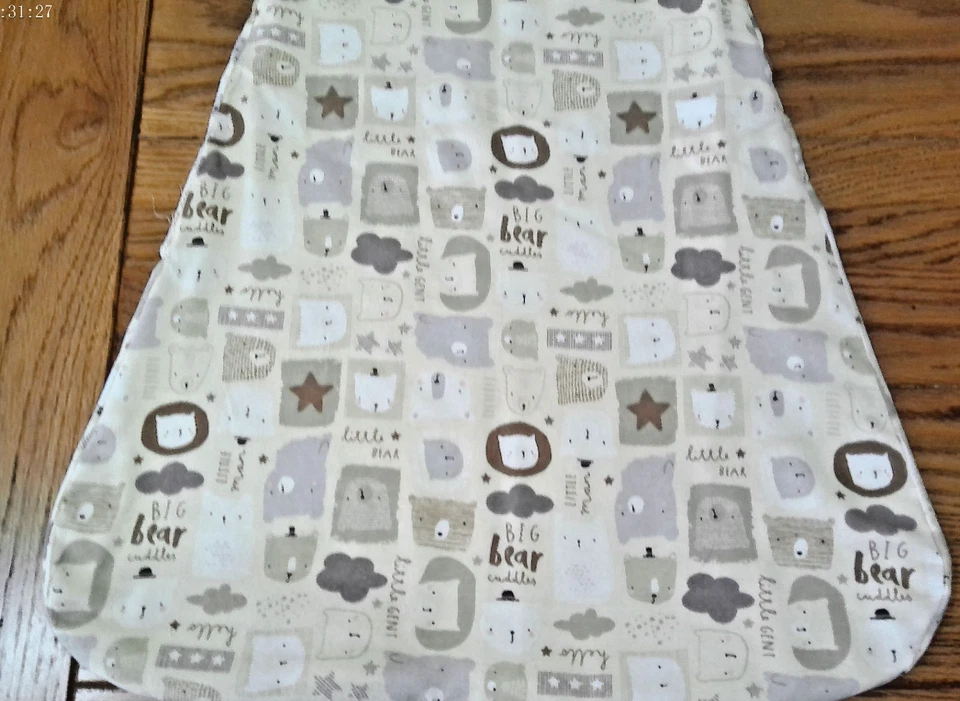 Acogedor saco de dormir para bebé forrado de franela hecho a mano de 9-18 meses y manta de doble cara Foto 3 de 4