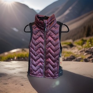 Calvin Klein Women's 100% Down Packable Puffer Vest Burgundy Size XS Style 90466