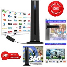Digital TV Antenna for Smart TV Indoor,2025 TV Antenna with 3M Stick Base, 360 