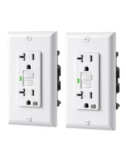 DEWENWILS 2-Pack 20A GFCI Outlet Self-Test TR WR with LED Indicator & Wall Plate