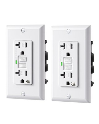 DEWENWILS 2-Pack 20A GFCI Outlet Self-Test TR WR with LED Indicator & Wall Plate