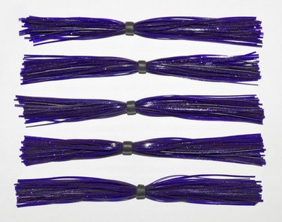 5 D-J Lures Custom Silicone Spinnerbait Skirts (Dark Purple, Purple-Black Flake)