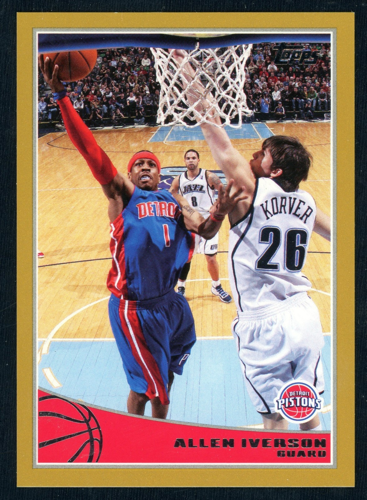 2009-10 ALLEN IVERSON Topps Gold Parallel #72 Pistons #'d /2009 HOF Pistons
