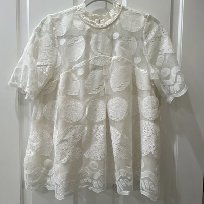 Anthropologie HD In Paris Lemon Lily Lace Blouse Women s Size 8 NWT