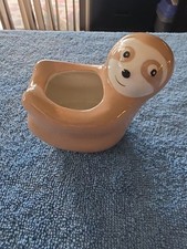"Sammie the Sloth" Ceramic Planter 4" Tall x 5" Wide