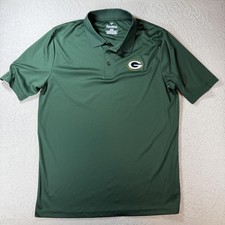 Green Bay Packers Polo Shirt Mens Large Green NFL Football Performance Fanatics