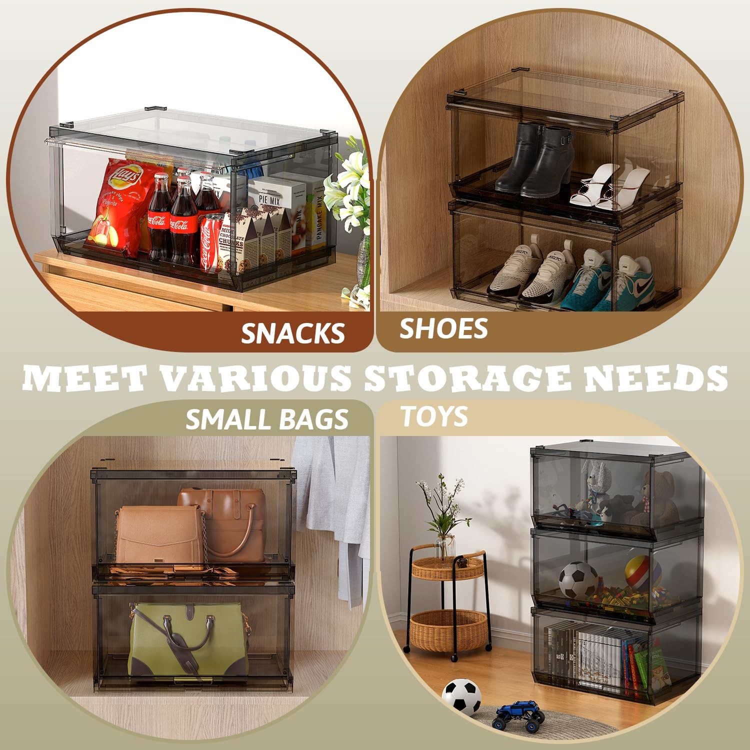 2 Pack Large Hat Organizer Box, Stackable Clear B… - image 6