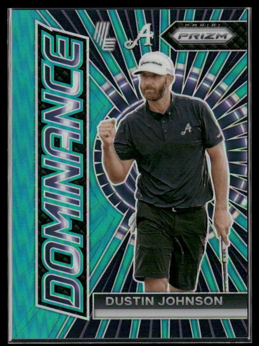 2024 Panini Prizm LIV Golf Dustin Johnson Dominance Teal Prizm /199