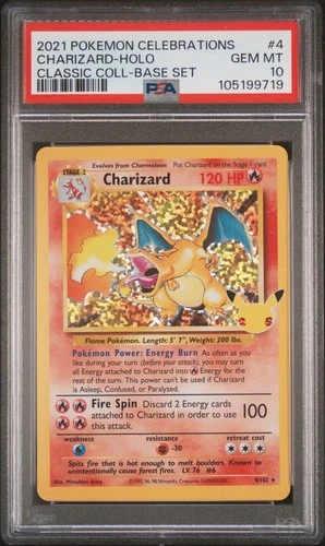 Charizard Holo 4/102 Celebrations Classic Holo Pokemon PSA 10 *719