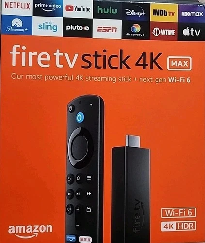 AMAZON FIRE TV Stick 4K MAX, Wi-Fi 6, Alexa Voice Remote Includes TV control
