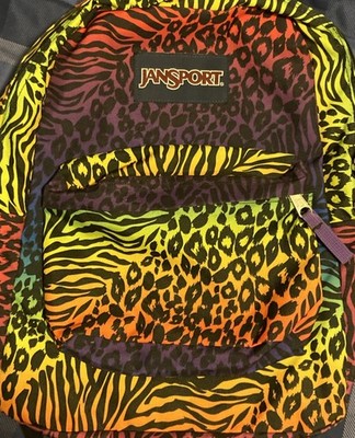 Jansport Leopard and Zebra Print Retro Backpack Adults/kids X-cond.