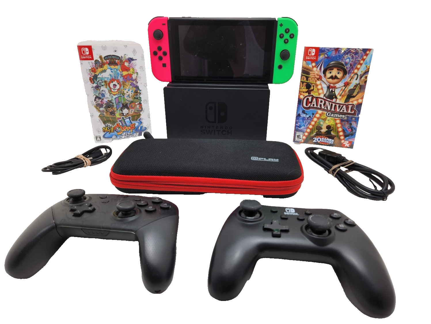 Nintendo switch bundle w/ yo kai watch 4 game & more - Tested