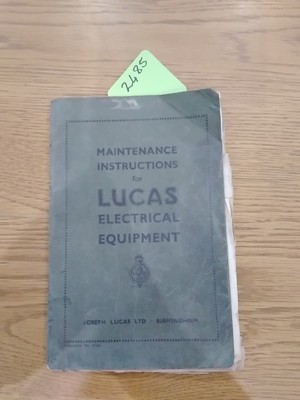 Lucas Electrical Maintenance Instructions With Wiring Diagram