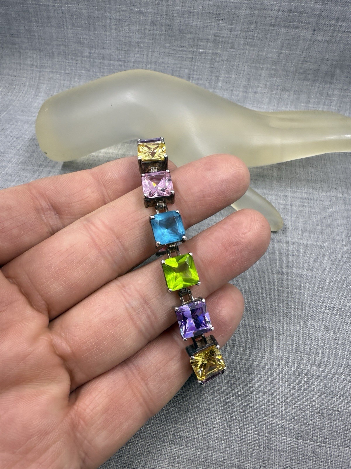 Multicolor Rainbow Lab-Created Multi-Gemstone Ste… - image 5