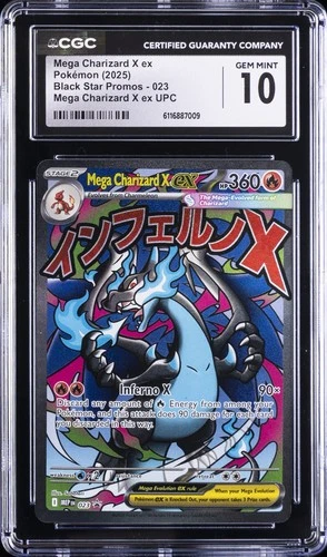 2025 POKEMON BLACK STAR PROMOS #23 MEGA CHARIZARD X EX CGC 10 GEM MINT