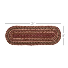 Table Runner Cider Mill Jute Primitive 8x24 Oval Stripe Kitchen Decor VHC Brands