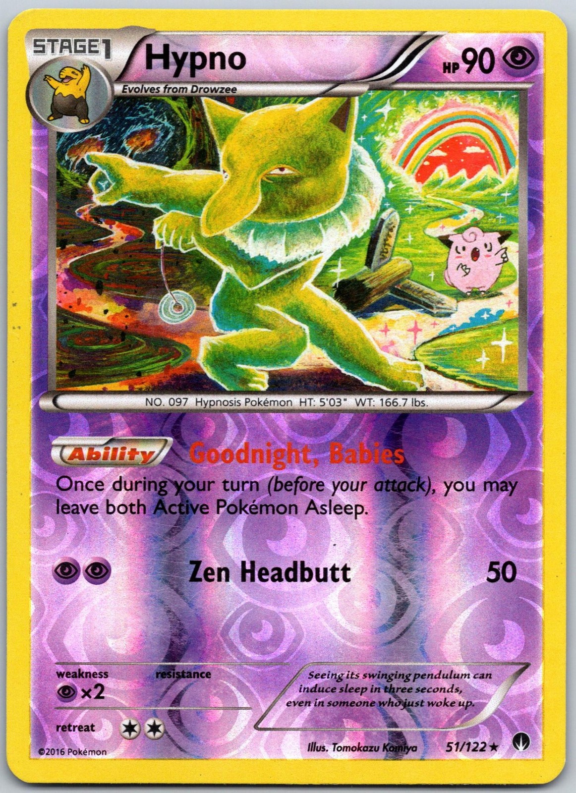 Hypno 51/122 Reverse Holo Rare BREAKpoint LP