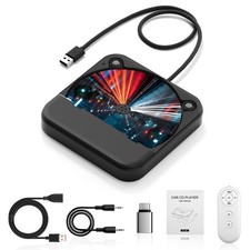 External Portable CD Player for Car, Plug and Play Car CD Player with USB Port