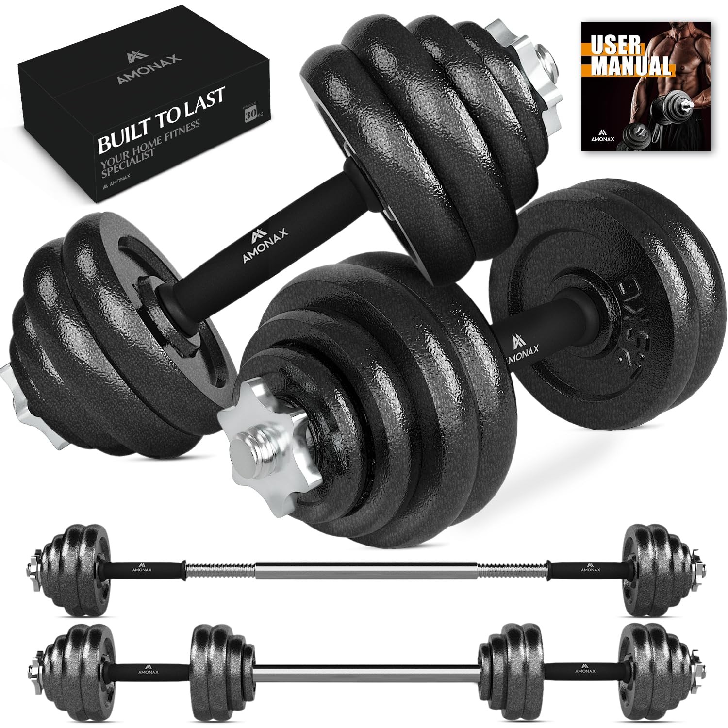 15 20 30KG Pesi Palestra manubri Regolabili Set Bodybuilding Attrezzi bilanciere