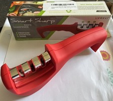 Lantana Smart Sharp 3 Stage Knife Sharpener Red Chrome